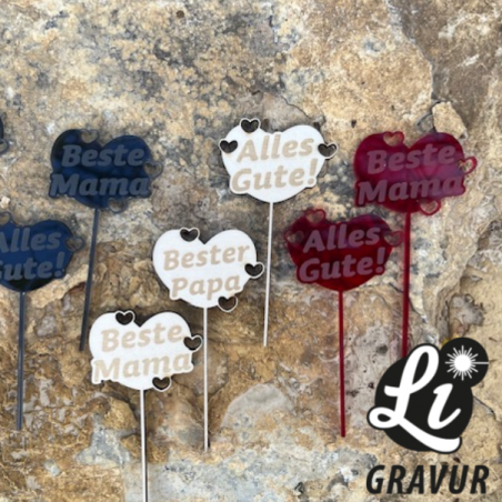 Blumenstecker 100mm - personalisierbar