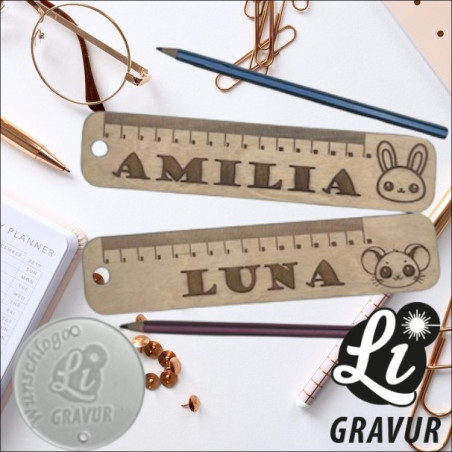 Holz Lineal 15cm - mit deinem Bild und Text