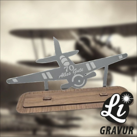 Award "Flugzeug" lasergraviert mit Wunschtext