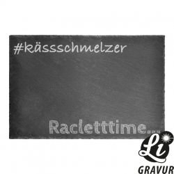 Racletteuntersetzer aus Schiefer mit Wunschtext