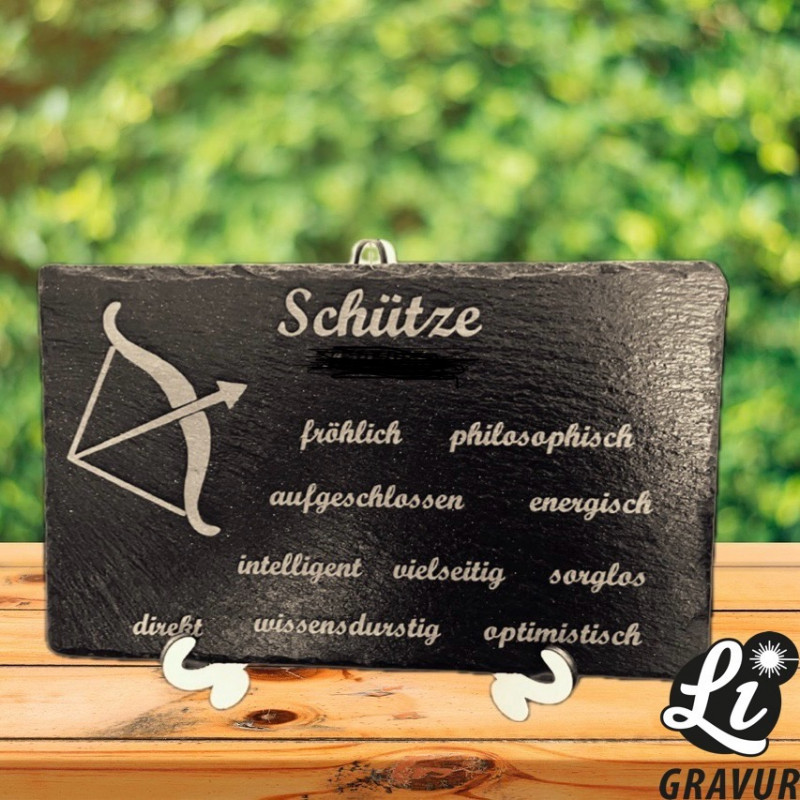 Sternzeichen Schütze Schieferplatte